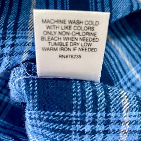 Tackle & Tides Blue Plaid Cotton Flannel Shirt Men's Large NEW - Picture 11 of 11